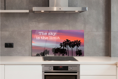 Painel de vidro Pôr do sol com palmeiras