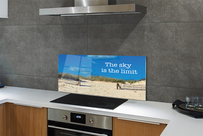 Painel de vidro Inscrição no céu da praia