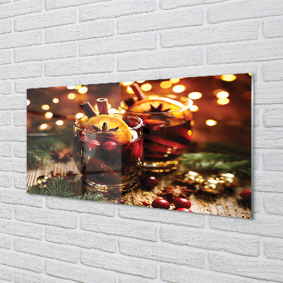 Painel de vidro Chá de inverno com canela