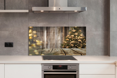 Painel de vidro Placas e luzes para árvores de Natal