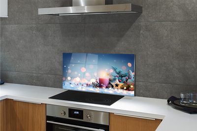 Painel de vidro neve de vela de natal