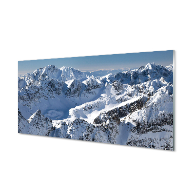 Painel de vidro Montanhas neve de inverno
