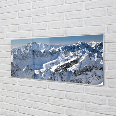 Painel de vidro Montanhas neve de inverno