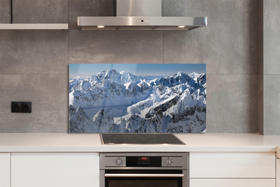Painel de vidro Montanhas neve de inverno