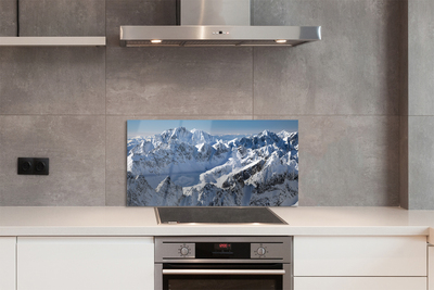 Painel de vidro Montanhas neve de inverno