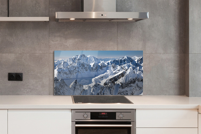 Painel de vidro Montanhas neve de inverno