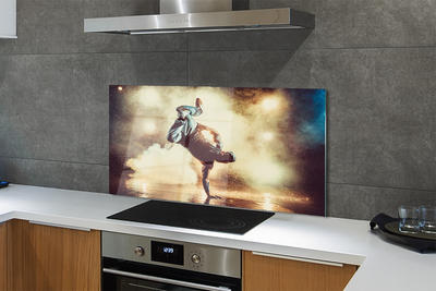 Painel de vidro Homem fuma dança