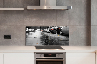 Painel de vidro Carros folhas de outono estrada