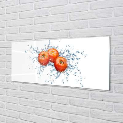 Painel de vidro Tomates na água