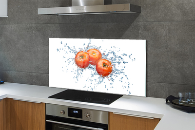 Painel de vidro Tomates na água