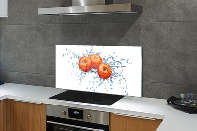 Painel de vidro Tomates na água