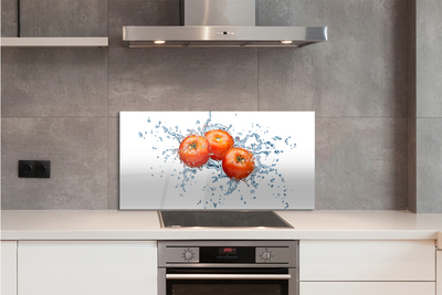 Painel de vidro Tomates na água