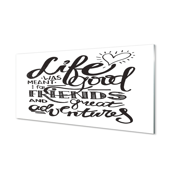 Painel de vidro Letras motivacionais marrons