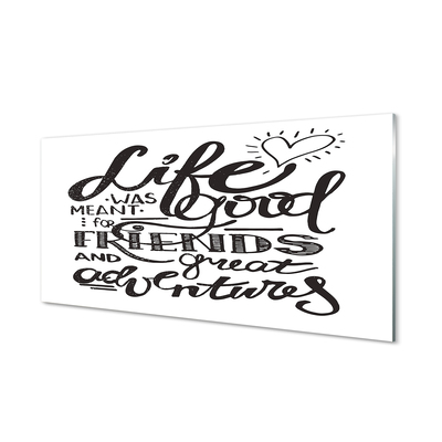 Painel de vidro Letras motivacionais marrons