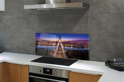 Painel de vidro Panorama do Rio Ponte de Varsóvia