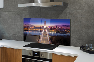 Painel de vidro Panorama do Rio Ponte de Varsóvia