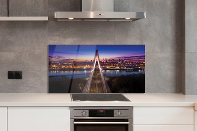 Painel de vidro Panorama do Rio Ponte de Varsóvia