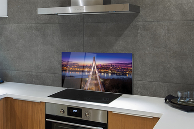 Painel de vidro Panorama do Rio Ponte de Varsóvia