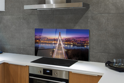 Painel de vidro Panorama do Rio Ponte de Varsóvia