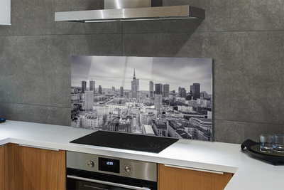 Painel de vidro Panorama dos arranha-céus de Varsóvia