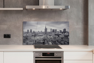 Painel de vidro Panorama dos arranha-céus de Varsóvia