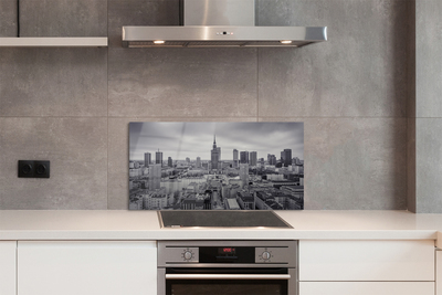 Painel de vidro Panorama dos arranha-céus de Varsóvia