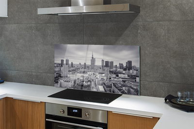 Painel de vidro Panorama dos arranha-céus de Varsóvia