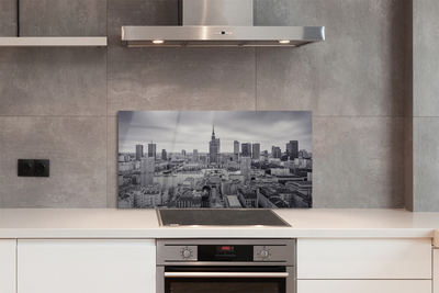 Painel de vidro Panorama dos arranha-céus de Varsóvia