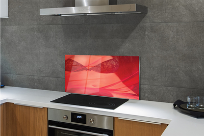 Painel de vidro Mulher sob tule vermelho