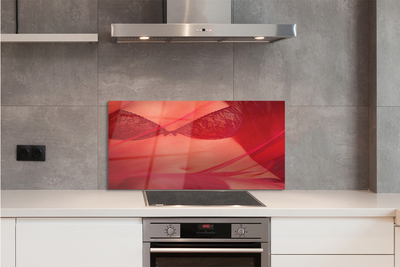 Painel de vidro Mulher sob tule vermelho