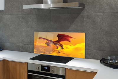 Painel de vidro Céu de dragão de nuvens
