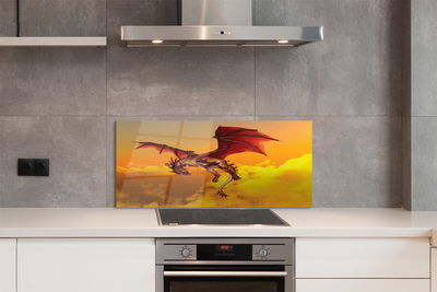 Painel de vidro Céu de dragão de nuvens