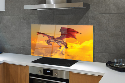 Painel de vidro Céu de dragão de nuvens