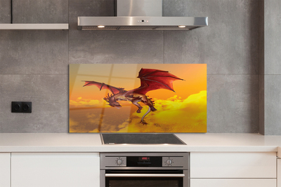 Painel de vidro Céu de dragão de nuvens