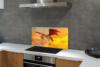 Painel de vidro Céu de dragão de nuvens