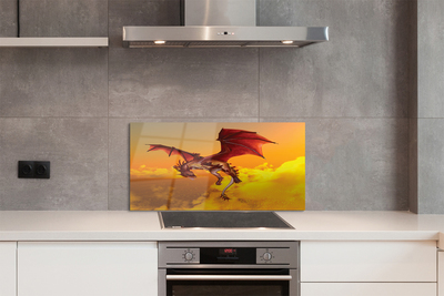 Painel de vidro Céu de dragão de nuvens