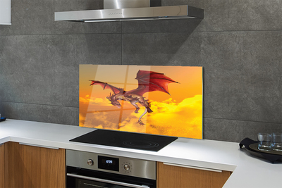 Painel de vidro Céu de dragão de nuvens