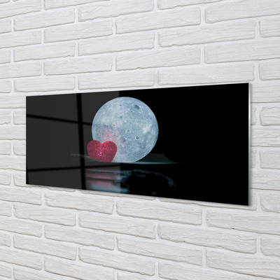 Painel de vidro Coração Lua