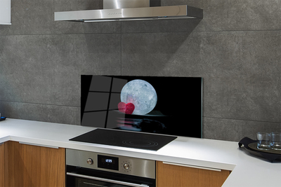 Painel de vidro Coração Lua