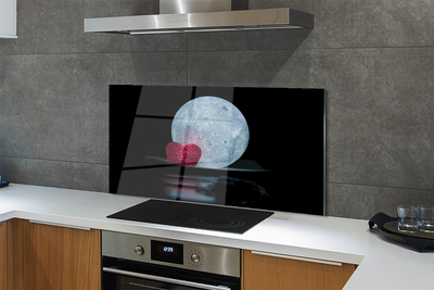 Painel de vidro Coração Lua