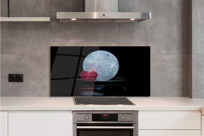 Painel de vidro Coração Lua