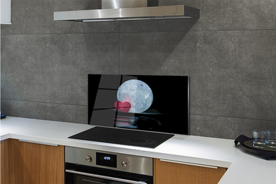 Painel de vidro Coração Lua