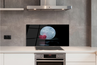 Painel de vidro Coração Lua