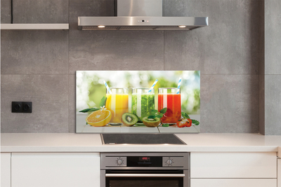 Painel de vidro Smoothies de morango e kiwi