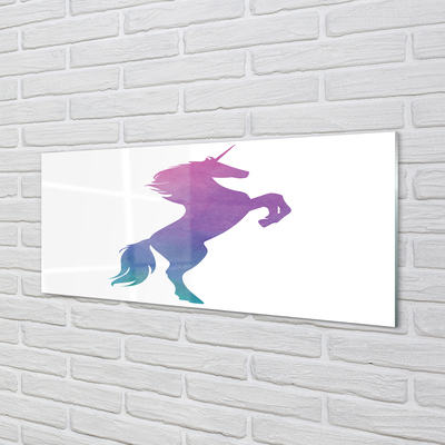Painel de vidro unicórnio pintado