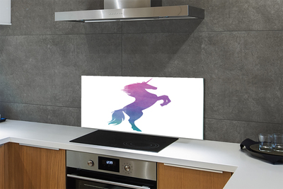 Painel de vidro unicórnio pintado