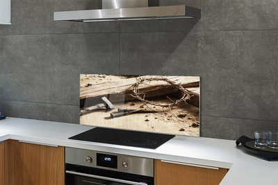 Painel de vidro Martelo de espinhos cruzados