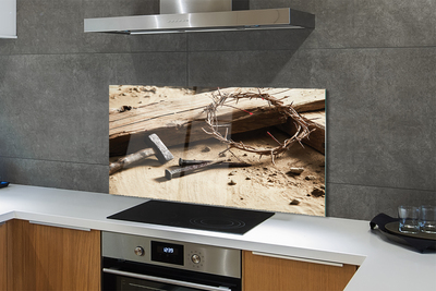 Painel de vidro Martelo de espinhos cruzados