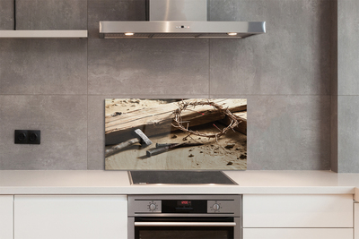 Painel de vidro Martelo de espinhos cruzados