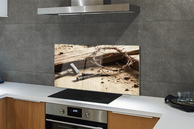 Painel de vidro Martelo de espinhos cruzados